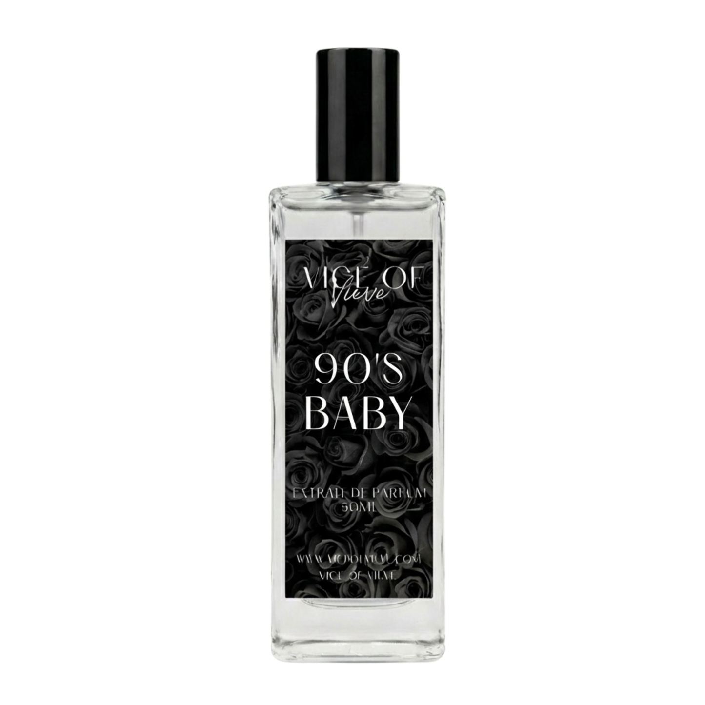 90's Baby perfume bottle. A nostalgic pink cotton candy fragrance inspired by the vintage Juice Bar Cotton Candy Refreshee and Pink Sugar.