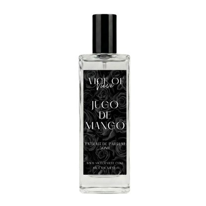 Jugo De Mango perfume bottle. A luxury tropical fragrance similar to Gold Juice by BORNTOSTANDOUT and Vilhelm Mango Skin, featuring mango and caramel.