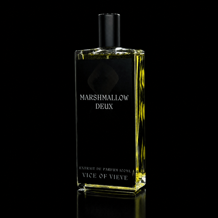 Vice of Vieve Marshmallow Deux Extrait de Parfum gourmet vanilla perfume bottle with gold label