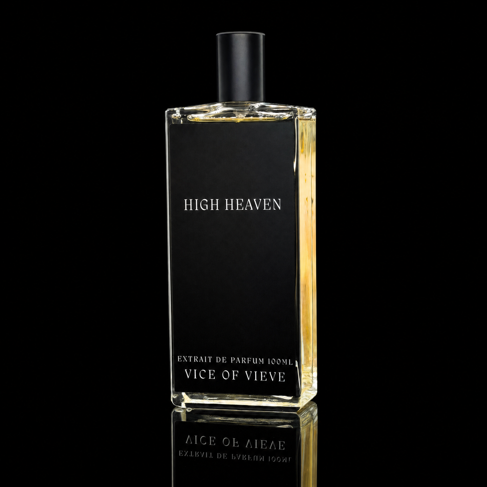 Vice of Vieve High Heaven sweet gourmand perfume bottle with black label