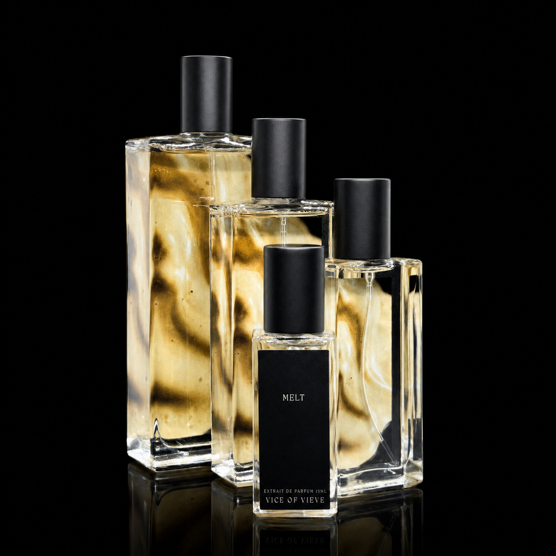 Vice of Vieve Ice Cream Musk perfume collection available in 15ml, 30ml, 50ml, and 100ml sizes