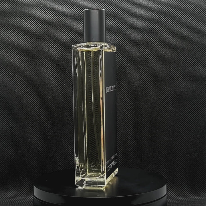 Video showcase of Vice of Vieve High Heaven perfume bottle rotating on display stand